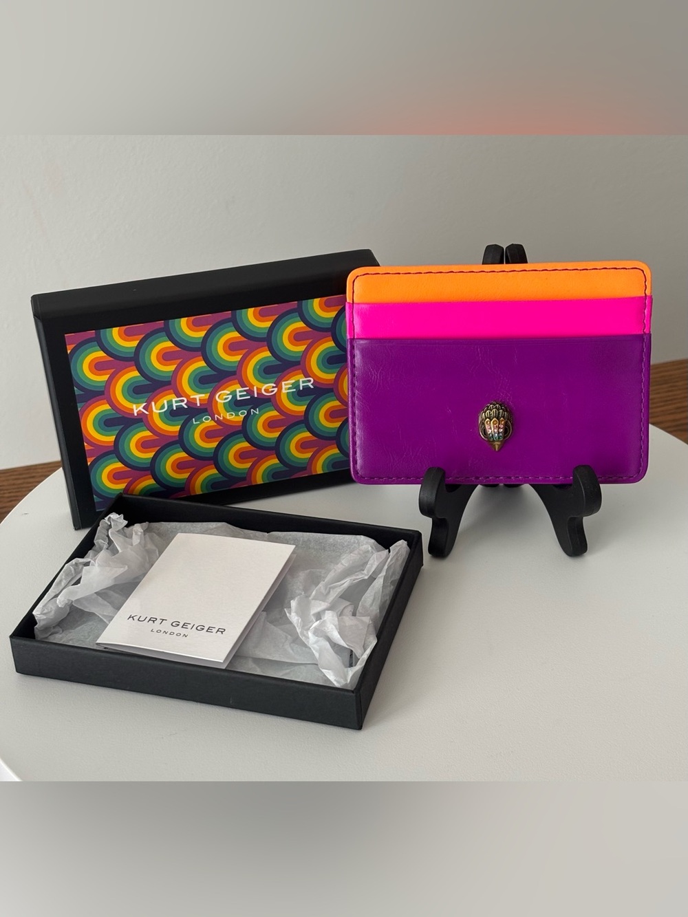 Kurt Geiger Multi-Color Leather Card Holder - NIB